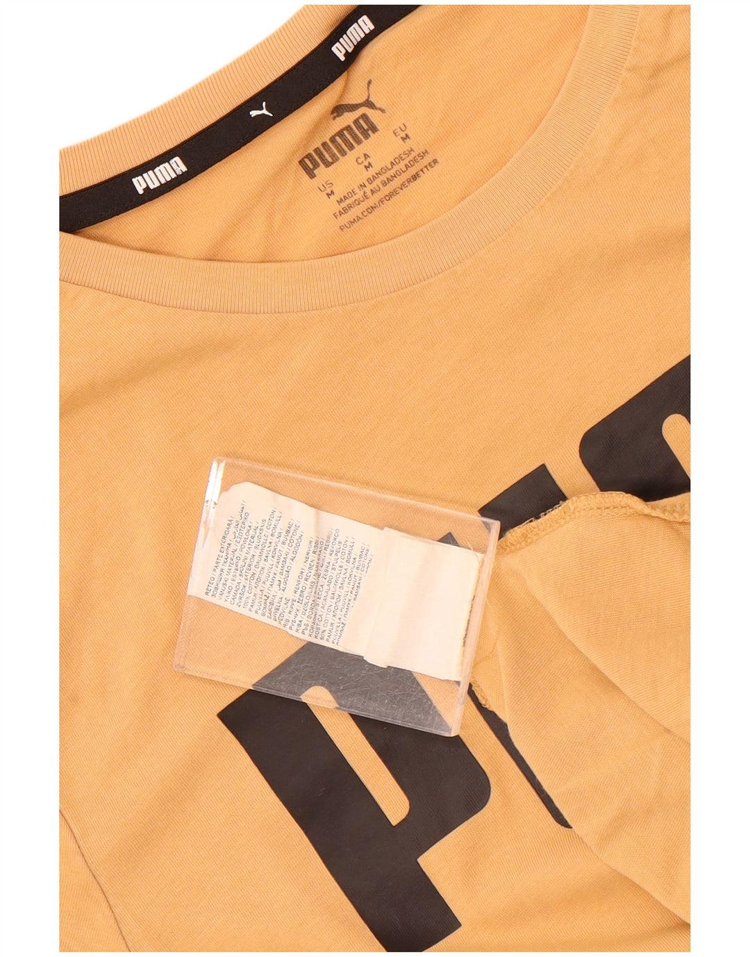 Puma Herre grafisk T-shirt Top Medium Gul Bomuld