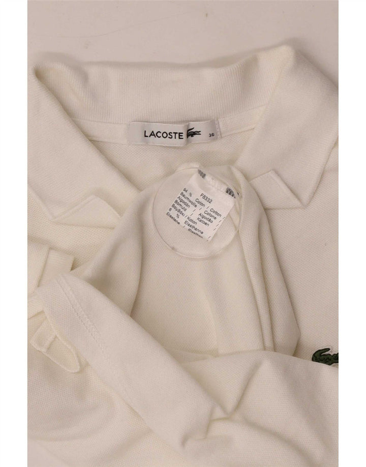 Lacoste Dame Polo Shirt Størrelse 36 Lille Hvid Bomuld