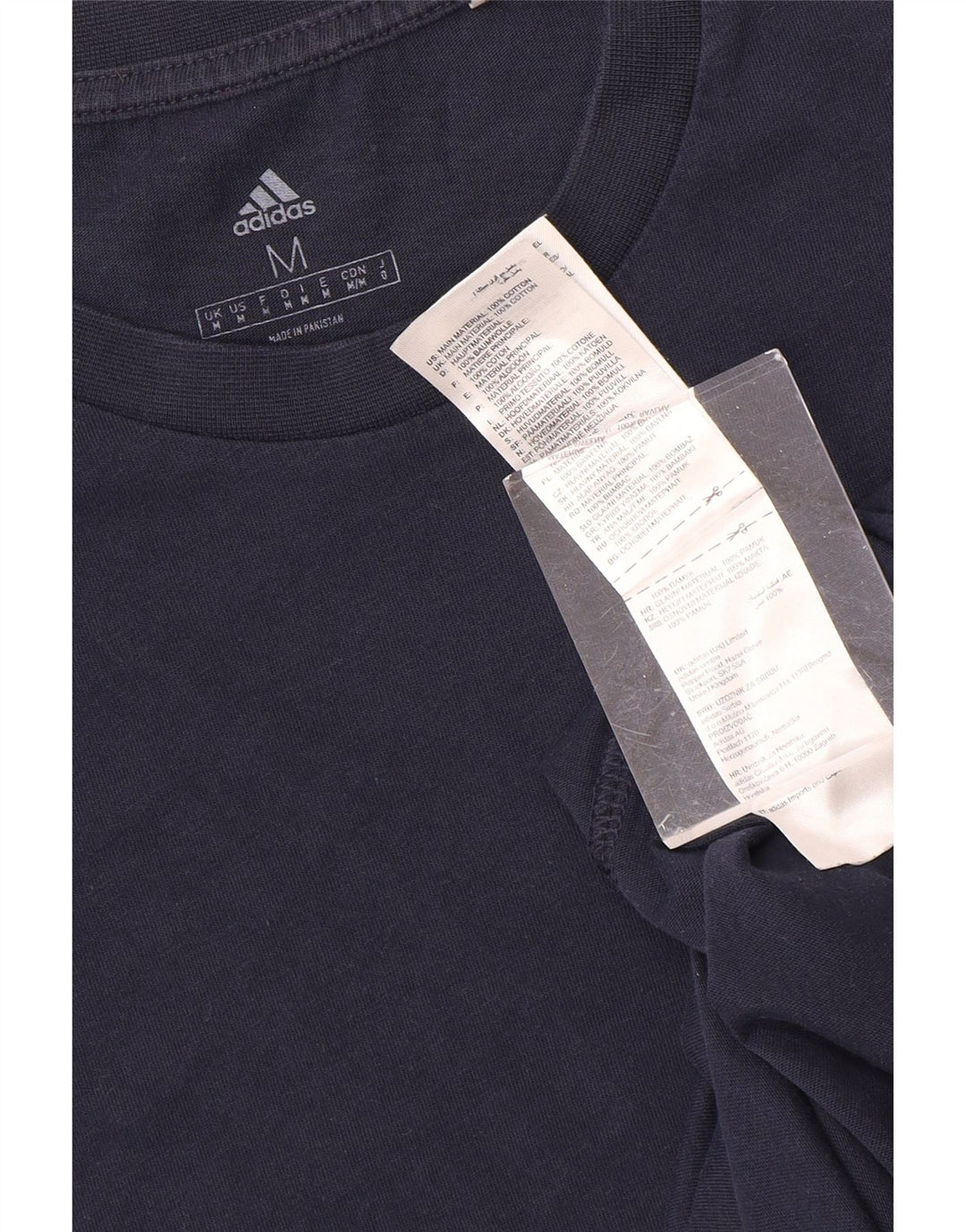 ADIDAS Herre T-Shirt Top Medium Marineblå Bomuld
