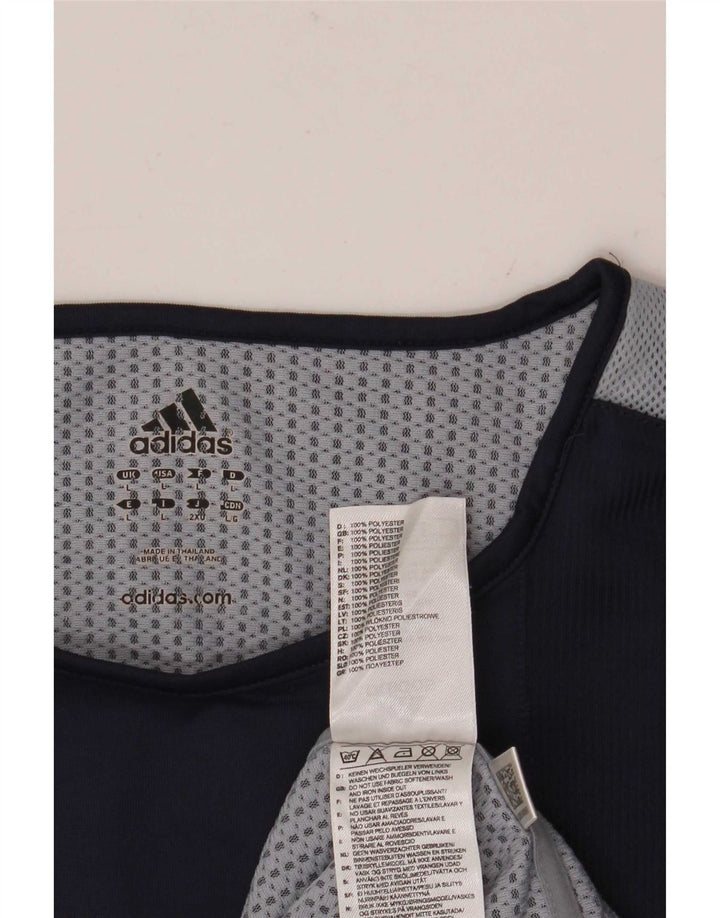 Adidas Herre Climacool Vest Top Large Navy Blue Colourblock Polyester