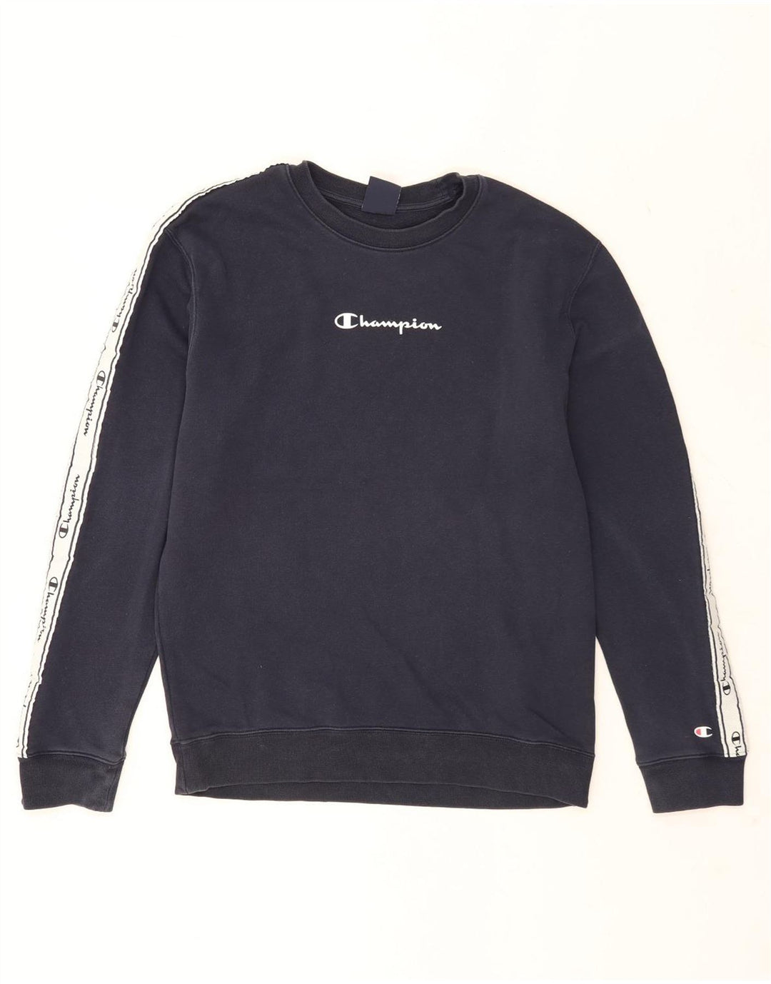 Champion Herre Grafisk Sweatshirt Jumper Medium Marineblå Colourblock Bomuld