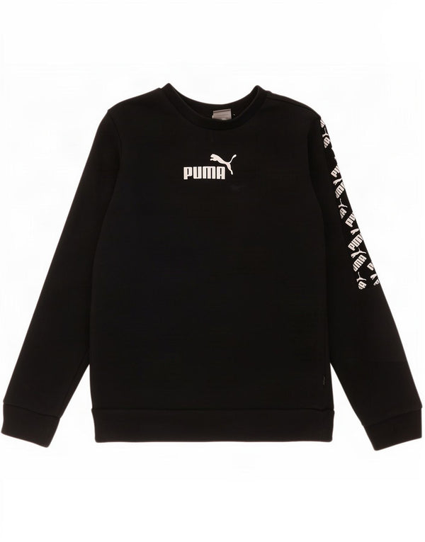 Puma Boys Graphic Sweatshirt Jumper 11-12 år Sort Bomuld
