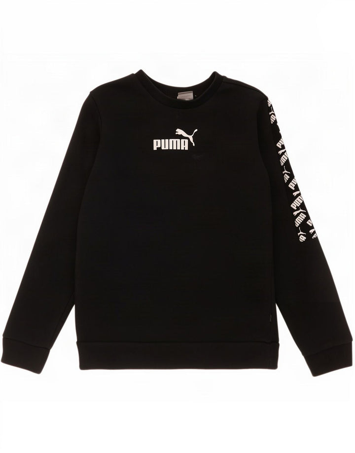Puma Boys Graphic Sweatshirt Jumper 11-12 år Sort Bomuld