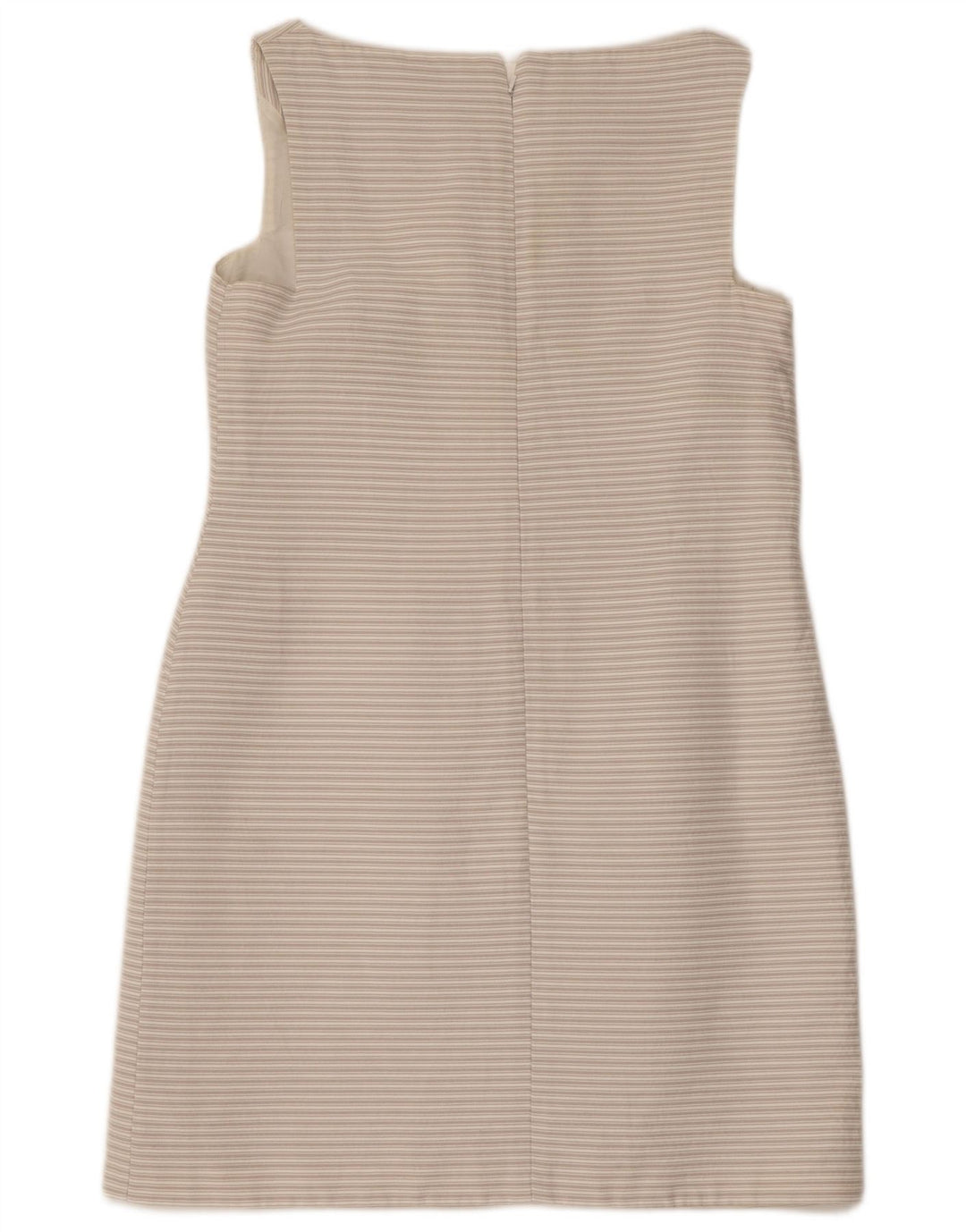 L.K. BENNETT Kvinders Ærmeløs Skede Kjole UK 12 Medium Grå Stribet