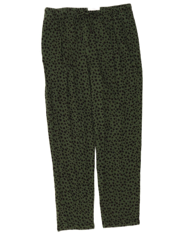 Marks & Spencer Damebukser UK 12 Medium W32 L26 Green Animal Print