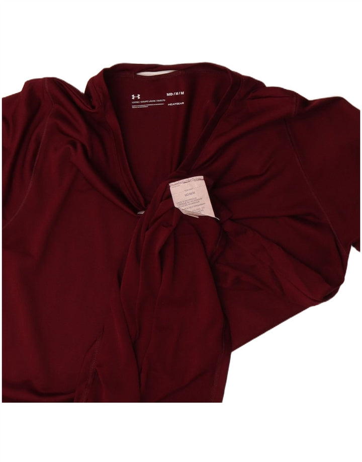 Under Armour Dame T-Shirt Top UK 12 Medium Rød Polyester Sports