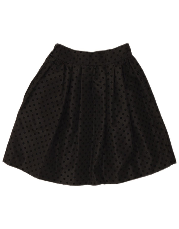 BASILE Womens High Waist A-Line Skirt IT 42 Medium W24 Black Polka Dot