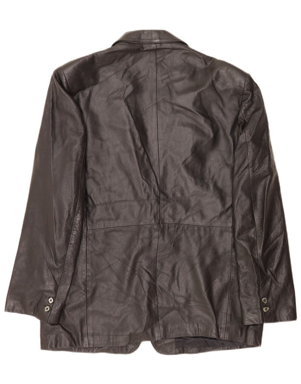 Vintage herre læder 2-knaps blazerjakke IT 52 XL Sort