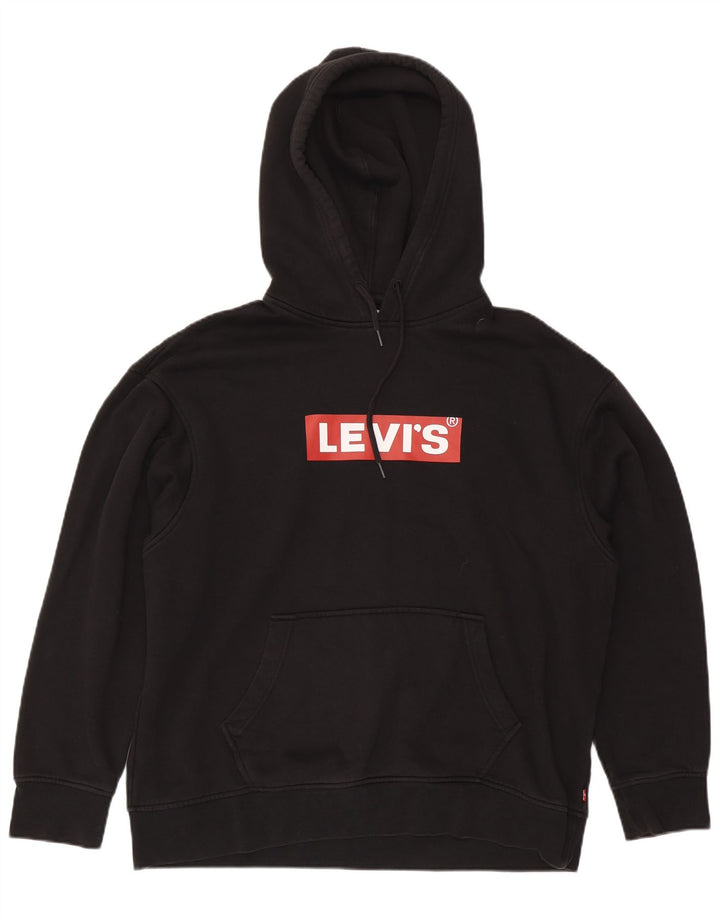 Levi's Standard grafisk hættetrøje til mænd, stor sort bomuld