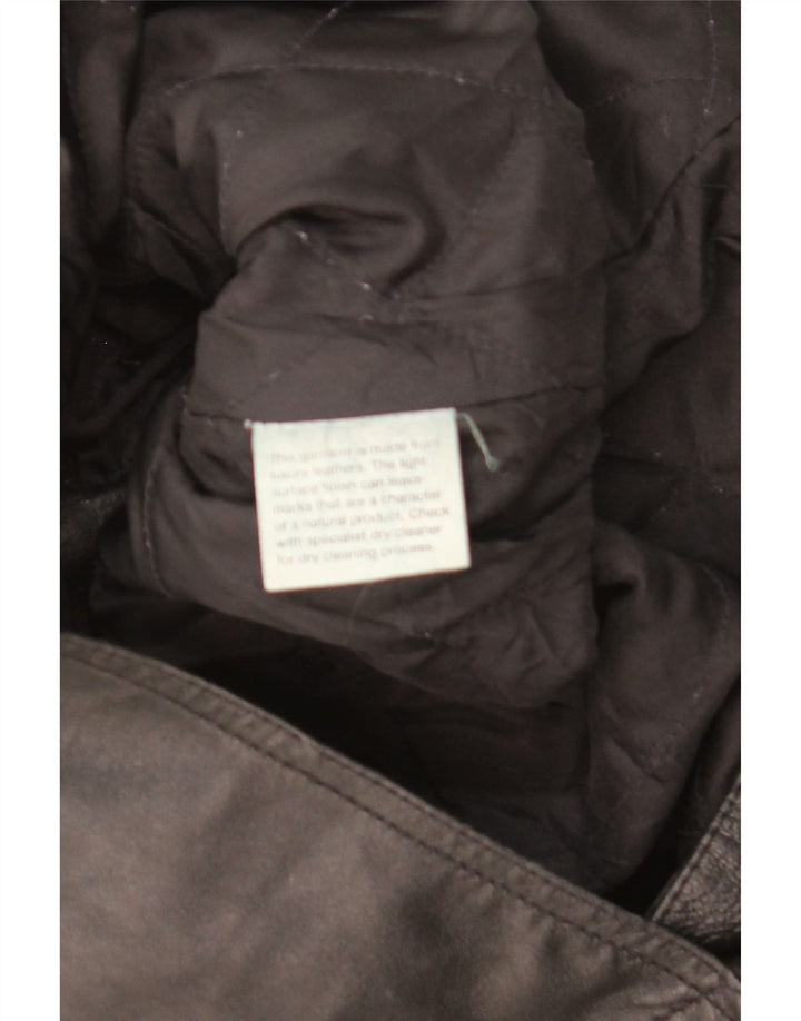 Conbipel Dame Oversized Læderfrakke IT 42 Medium Sort Læder