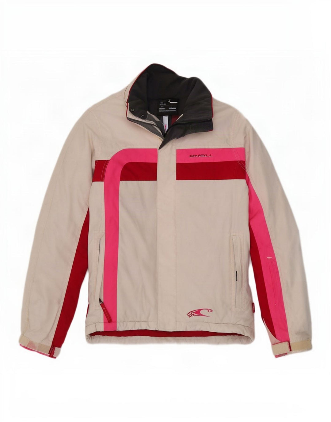 O'Neill Dame Windbreaker Jacket UK 10 Small White Colourblock Polyester