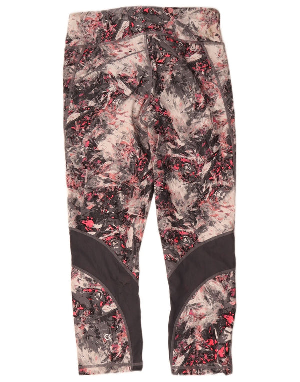 Calvin Klein Womens Abstrakt Mønster Leggings UK 8 Small Multicolored