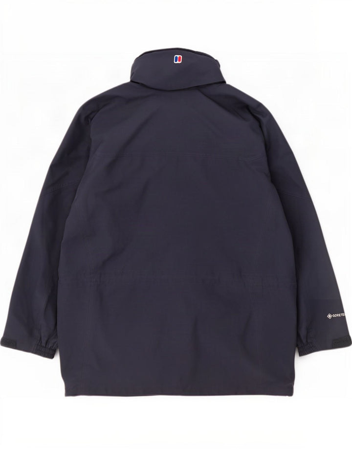 Berghaus Regnfrakke med hætte til mænd UK 42 XL marineblå polyester