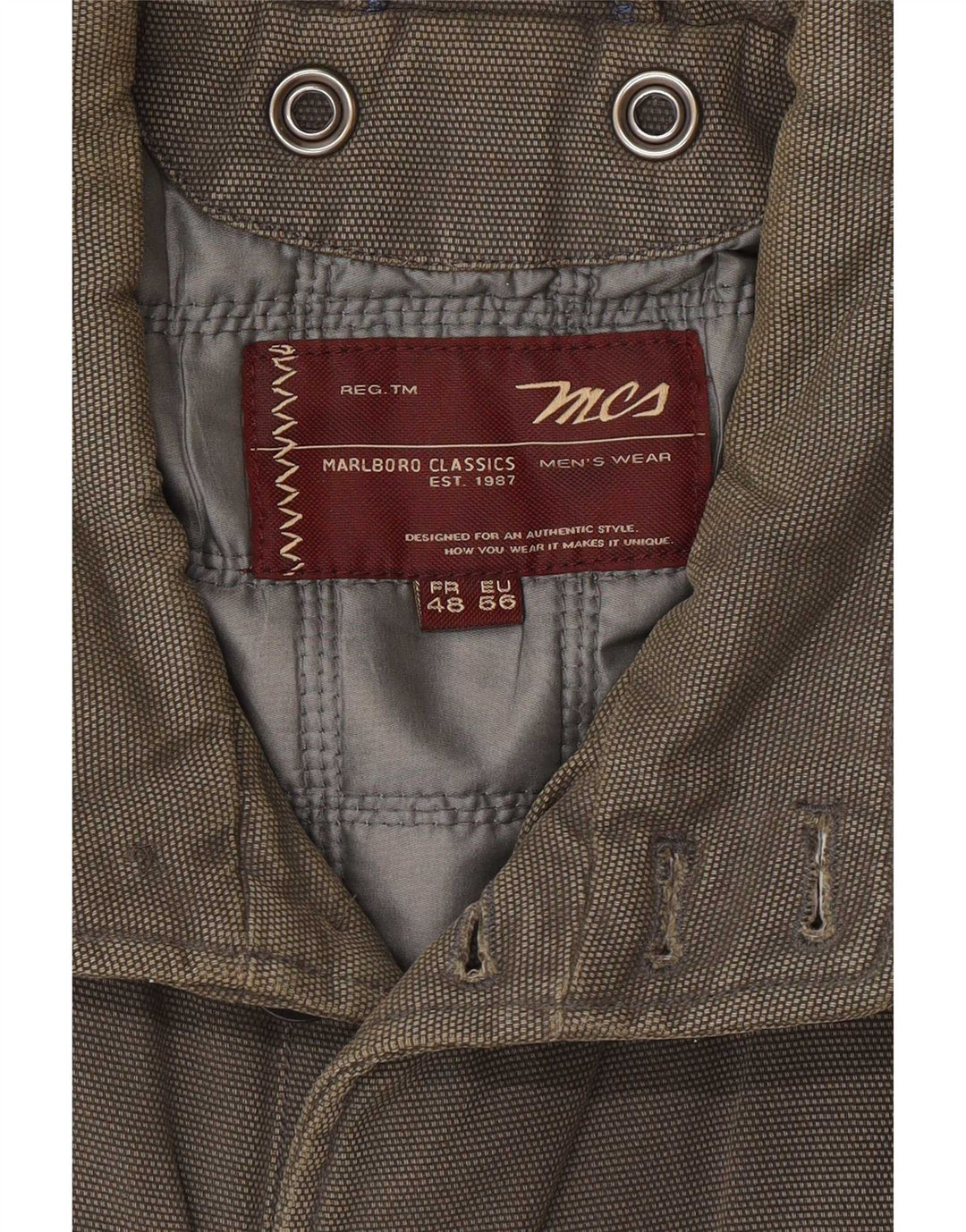 Marlboro Classics Herre Utility Jacket EU 56 3XL Grå Bomuld