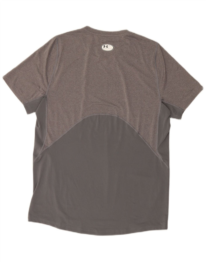 Under Armour Herre Fitted T-Shirt Top Stor Grå Flecked