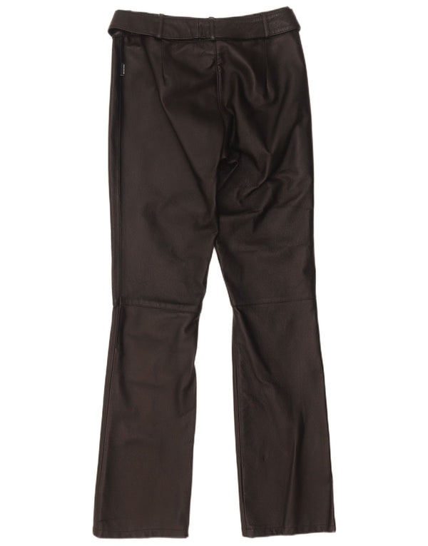 Tom Tailor Dame Bootcut læderbukser EU 34 XS W28 L32 sort læder