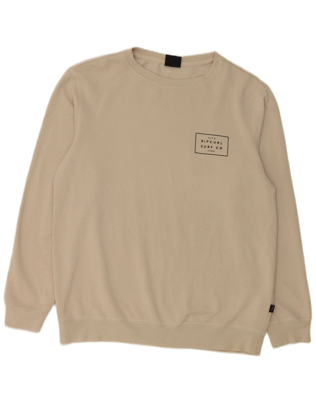 Rip Curl Herre Sweatshirt Jumper Stor Beige Bomuld