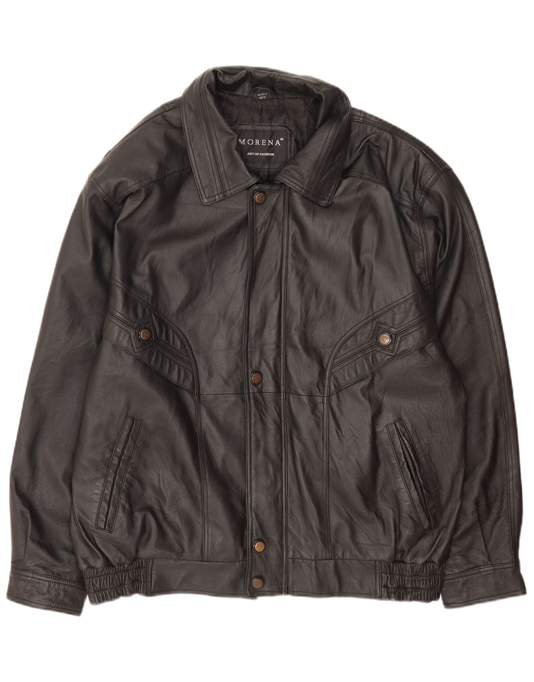 Morena Herre Læderjakke UK 42 XL Sort Læder