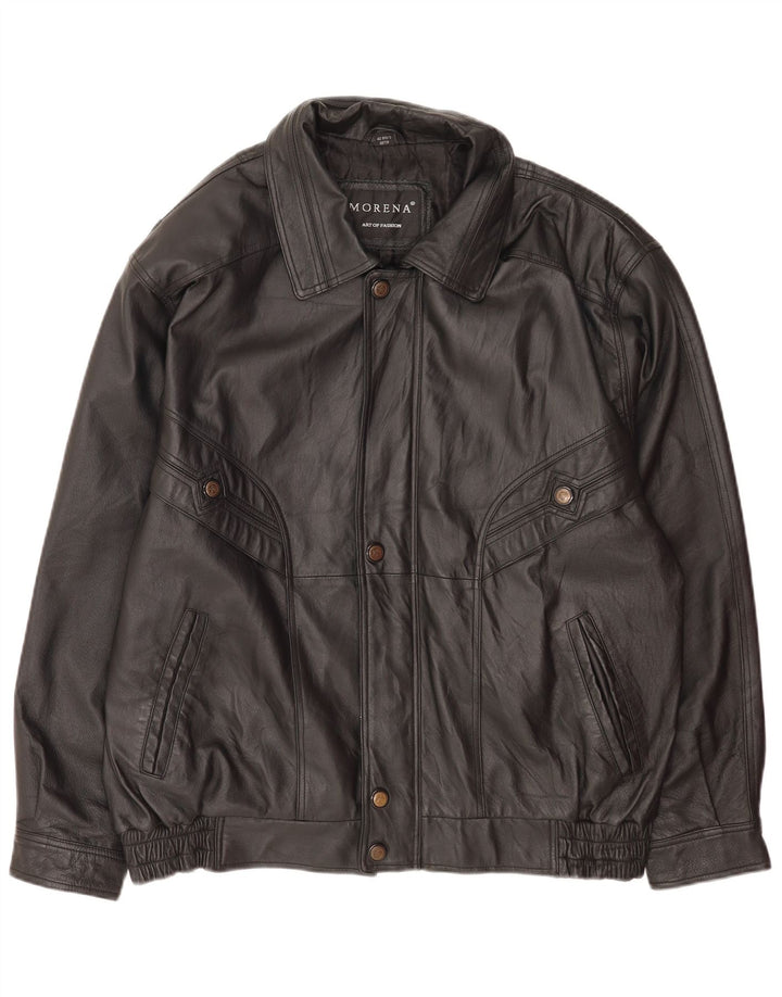 Morena Herre Læderjakke UK 42 XL Sort Læder