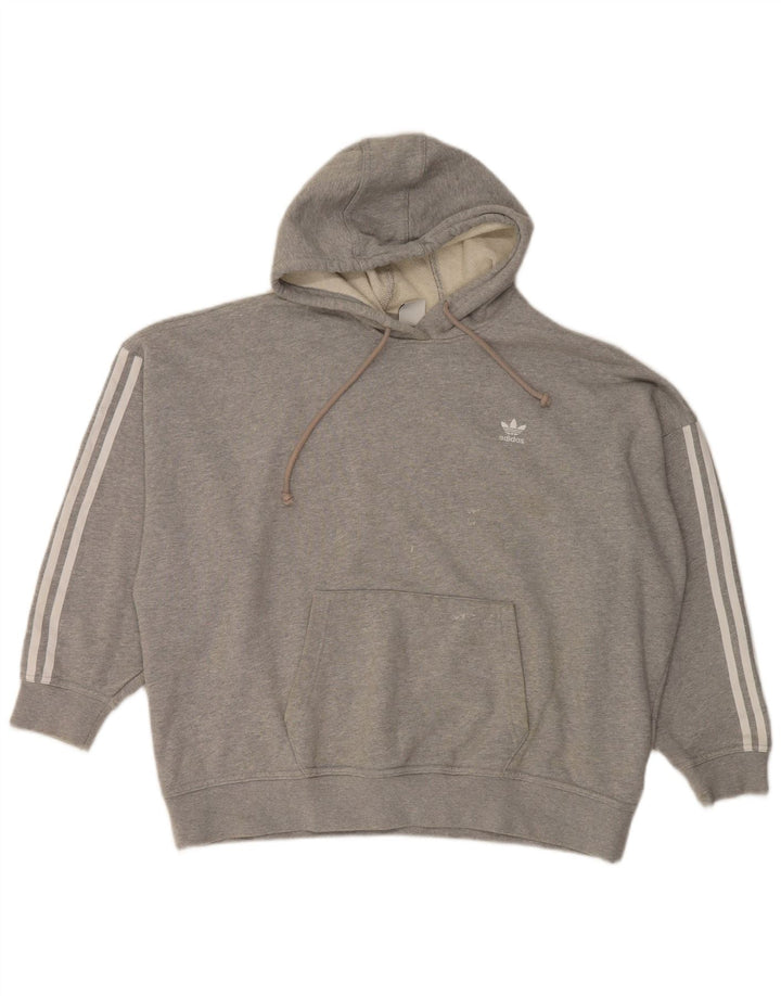 Adidas Dame Oversized Hoodie Jumper UK 14 Medium Grey Bomuld