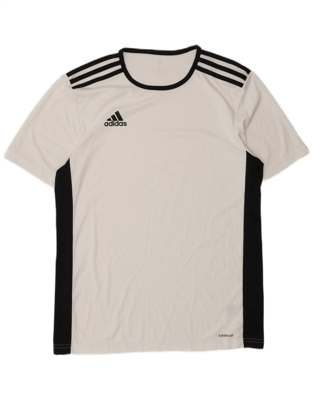 Adidas Herre Aeroready T-Shirt Top Medium White Colourblock Polyester