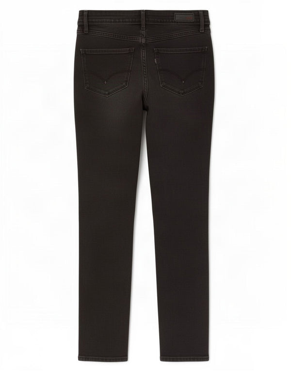 Levi's Womens Bold Curve Mid Rise Skinny Jeans W27 L32 Sort Bomuld