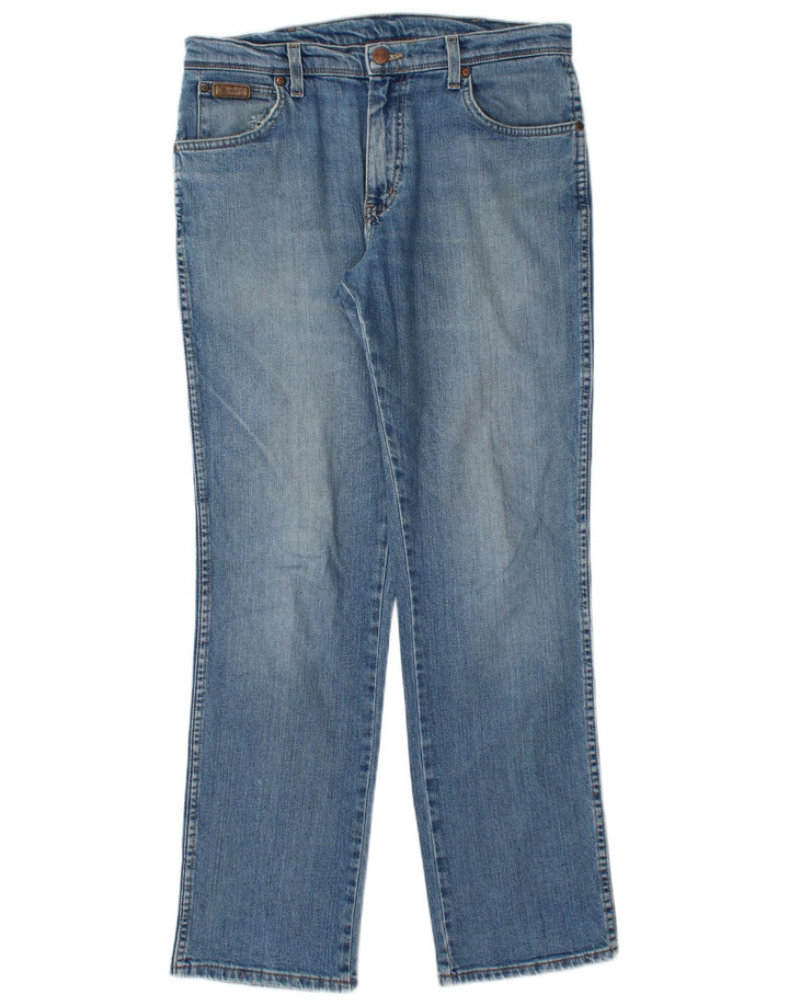 WRANGLER Herre Texas Stretch Straight Jeans W33 L32 Blå Bomuld