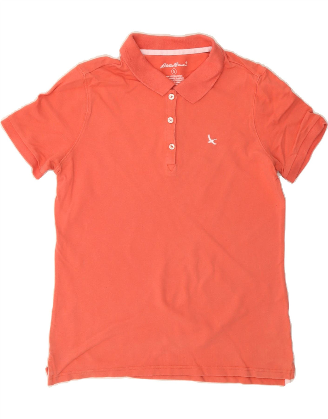 EDDIE BAUER Womens Polo Shirt UK 10  Small Orange Cotton Vintage Eddie Bauer and Second-Hand Eddie Bauer from Messina Hembry 