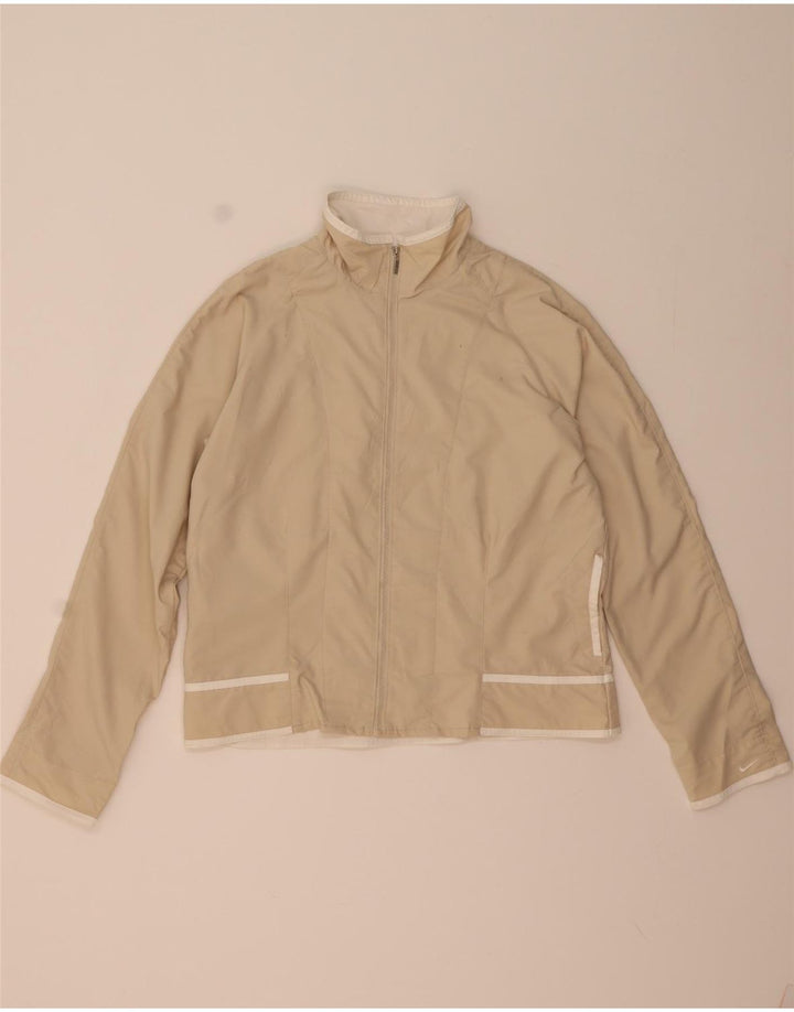 Nike træningsdragt topjakke til kvinder US 12/14 Stor beige polyester