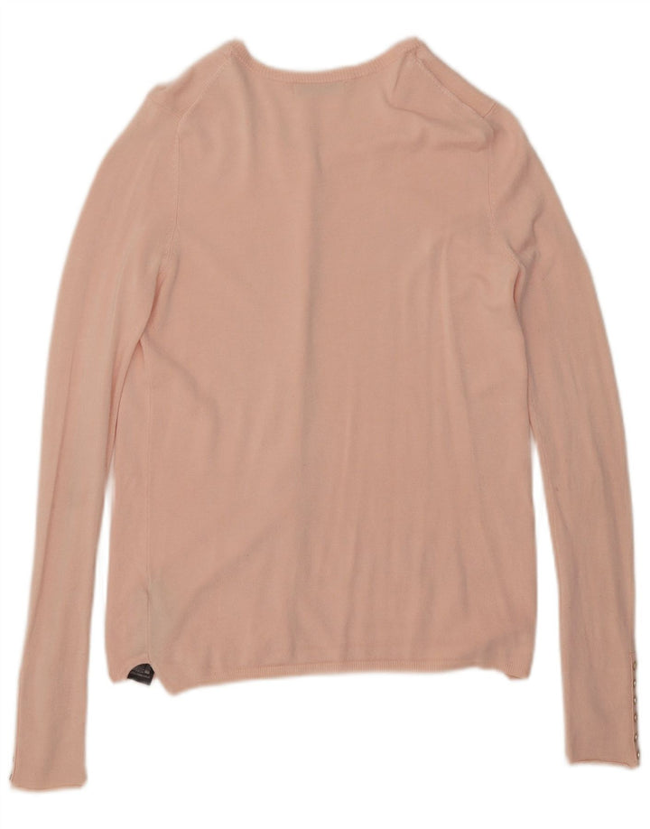 Zara Dame Cardigan Sweater UK 12 Medium Pink Viscose