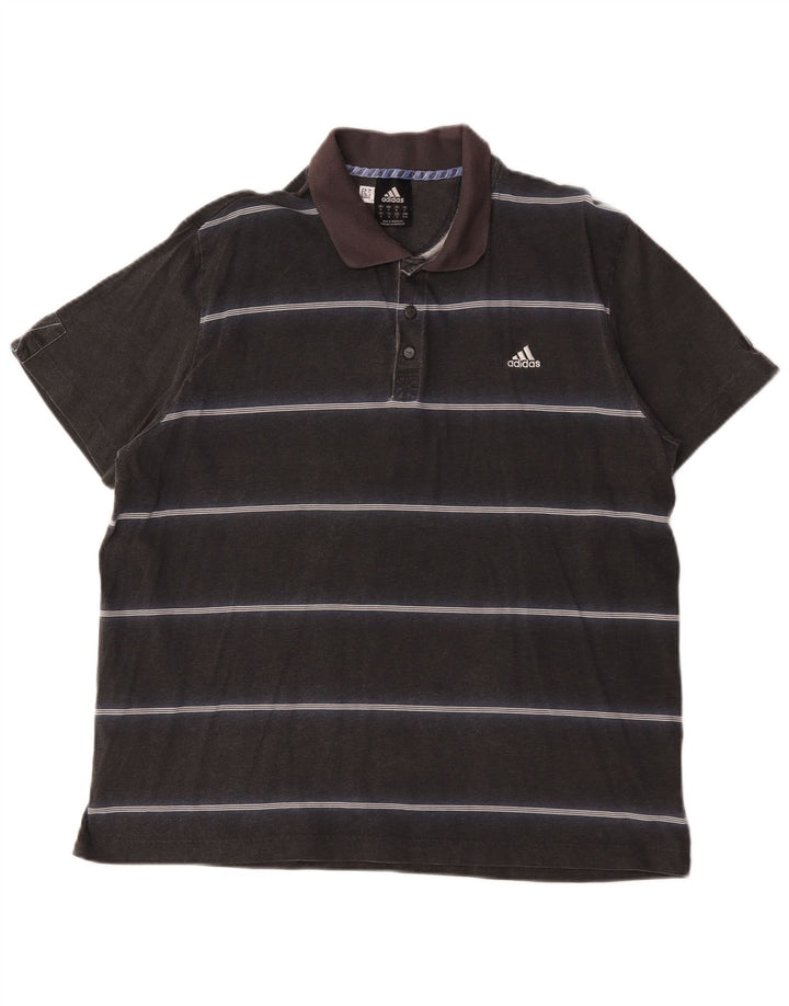 Adidas Poloshirt til mænd mellem sort stribet bomuld