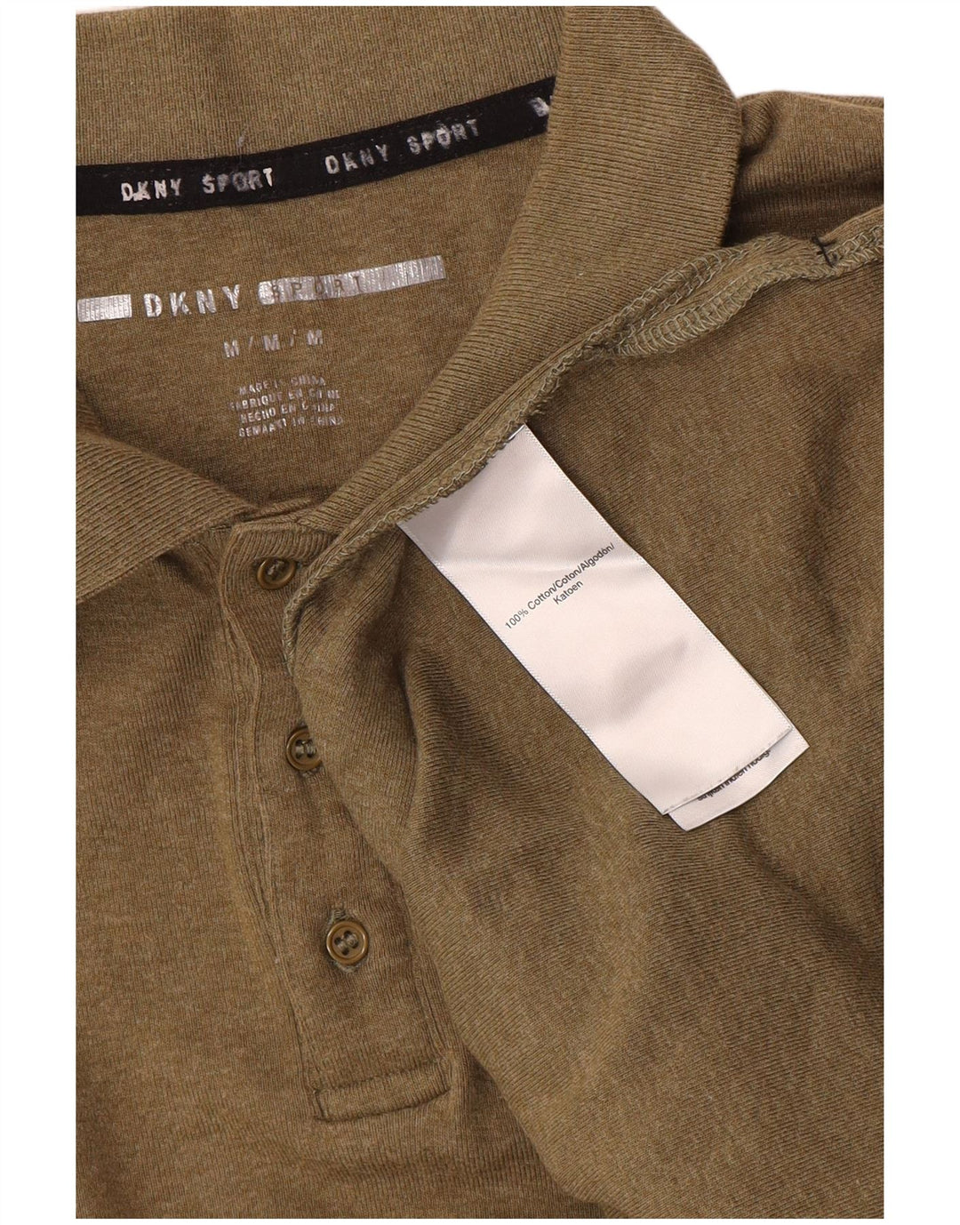 Dkny Herre Polo Shirt Medium Khaki Bomuld