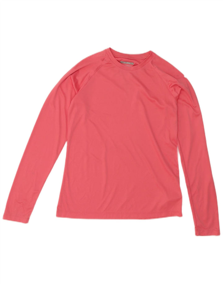 COLUMBIA Mens Omni-Shade Graphic Top Long Sleeve Small Pink Polyester