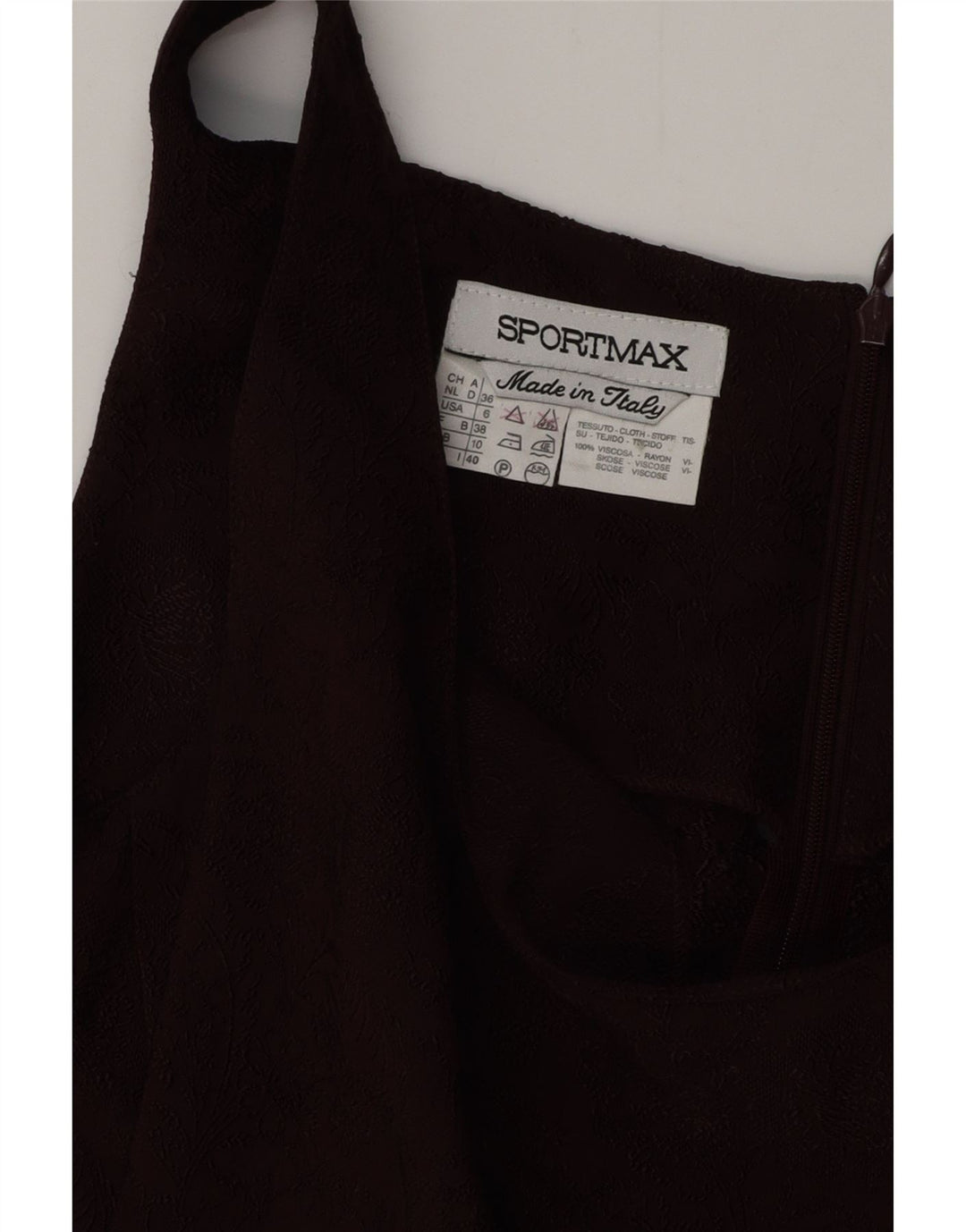 SPORTMAX Dame Ærmeløs Bodycon Kjole UK 10 Small Burgundy Floral