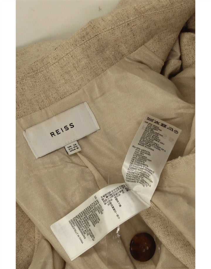 Reiss Dame Ærmeløs Jumpsuit UK 12 Medium Beige Uld