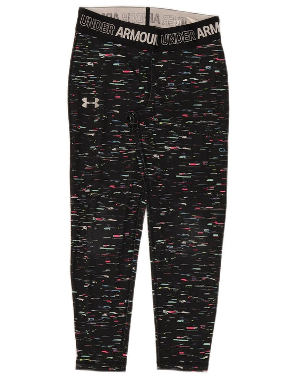 Under Armour Girls Tracksuit Trousers 9-10 Years Medium Black Flecked