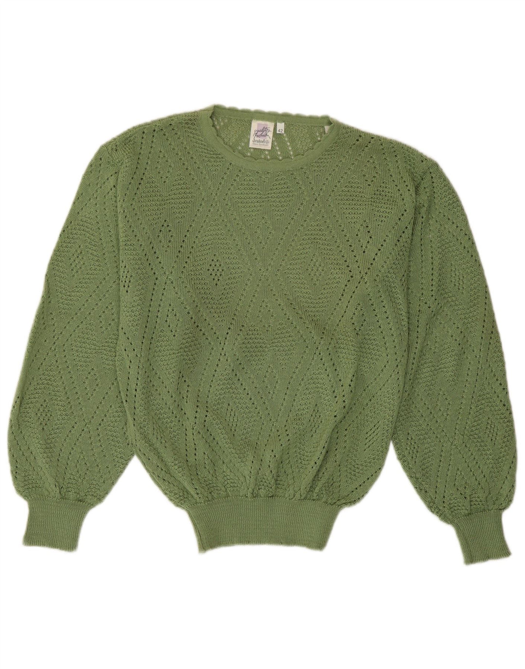 Bayer Dame sweater med rund hals EU 42 Stor grøn akryl