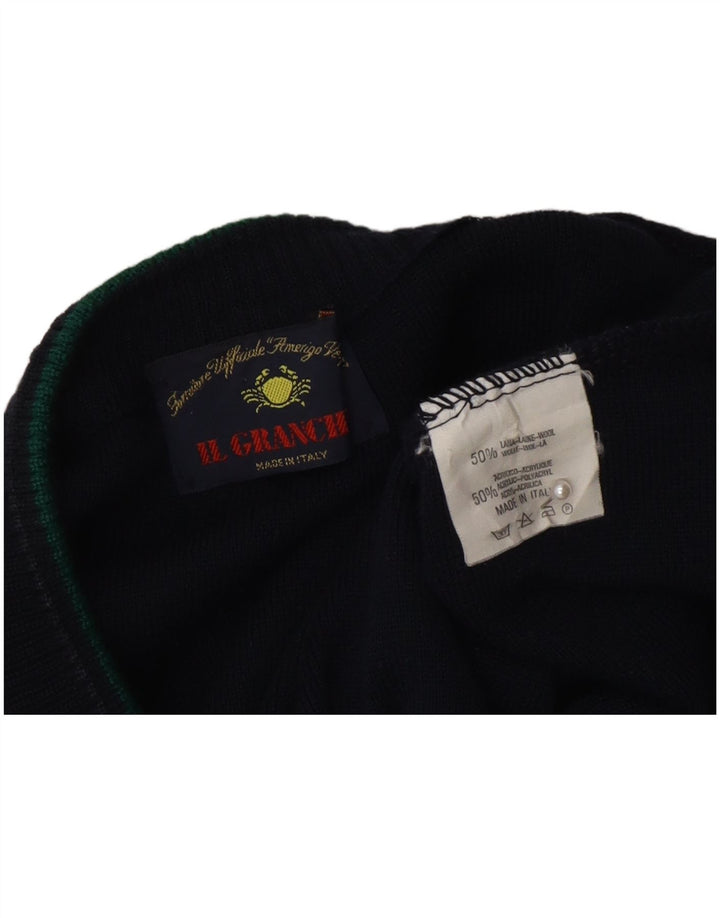 Il Granchio Herre V-hals sweater XL Marineblå Uld