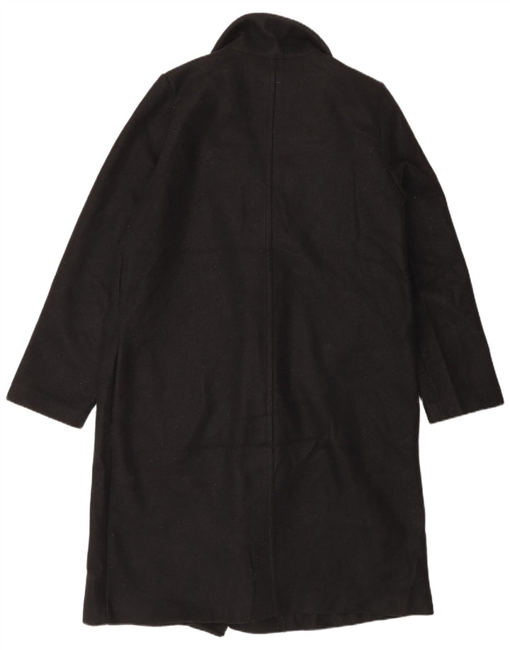 Zara Womens Open Overcoat UK 16 Large Black Polyester
