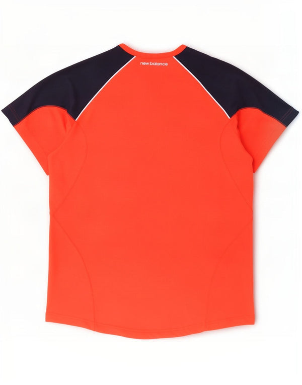 New Balance Herre T-Shirt Top XL Rød Colourblock Polyester
