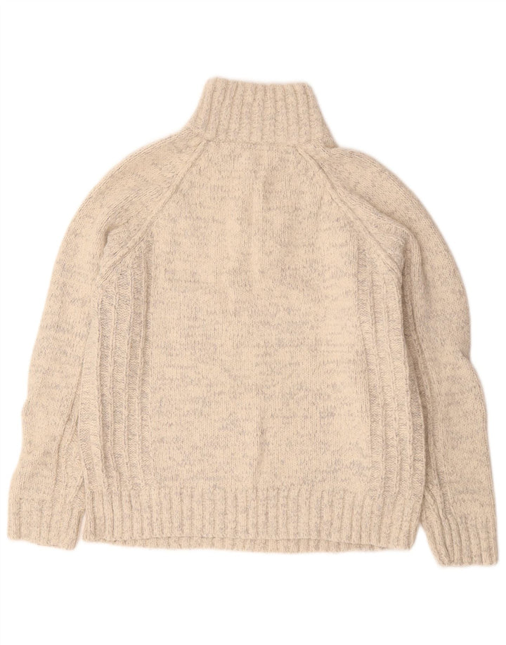 Marks & Spencer Herre Blue Harbor Zip Neck Jumper Sweater Medium Beige