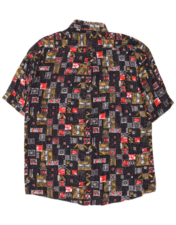 Tipo' S Kortærmet Herreskjorte XL Sort Patchwork Viscose
