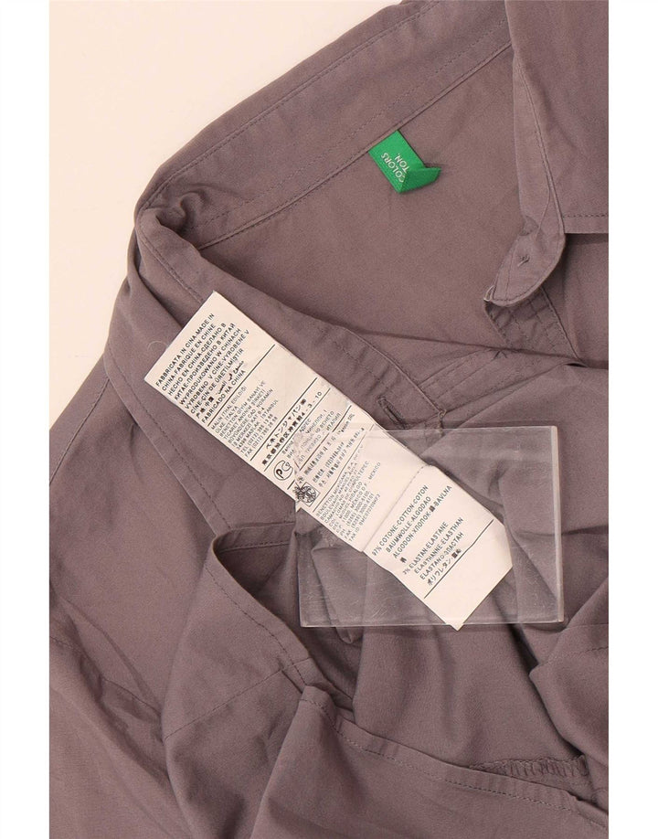 Benetton Dame Pullover Shirt UK 10 Lille Grå Bomuld