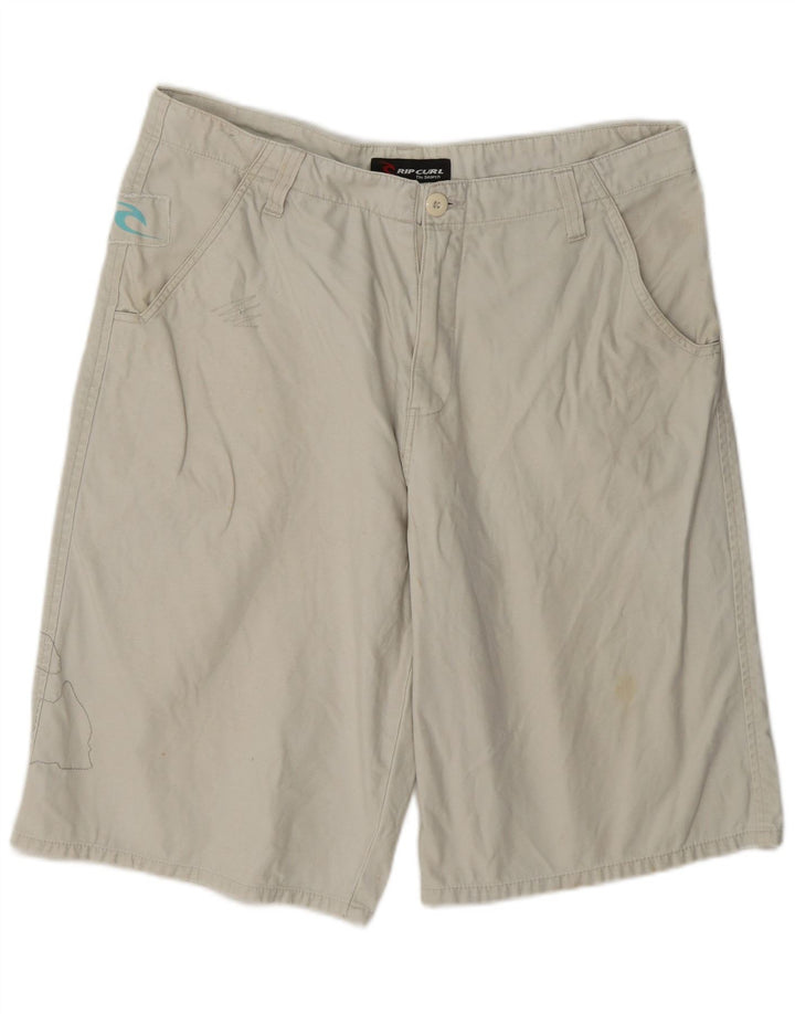 Rip Curl Herre Grafiske Casual Shorts W34 Stor Beige Bomuld