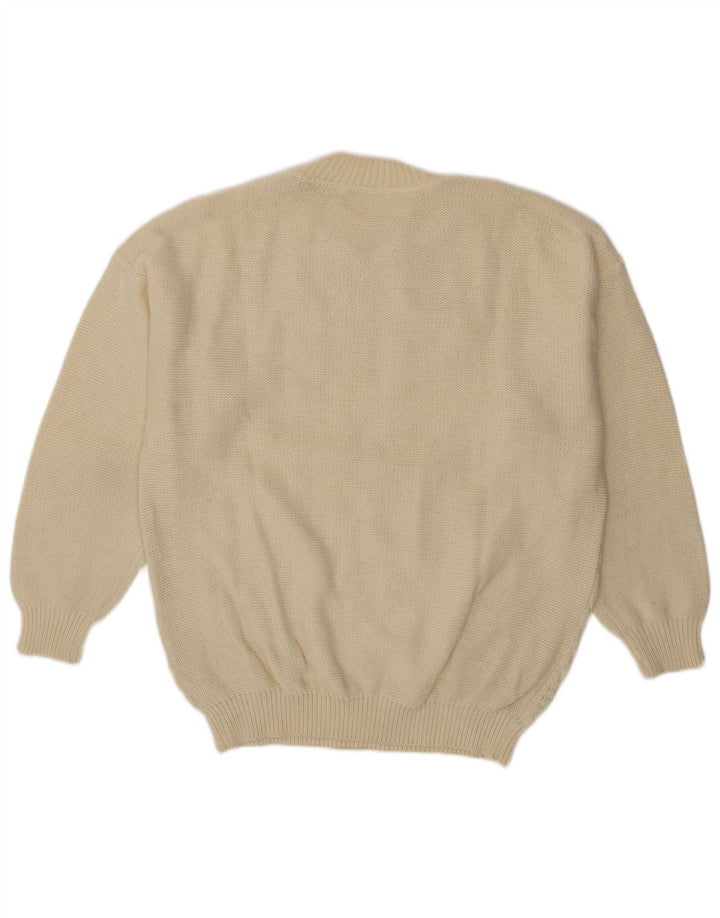 Vintage herre rund hals sweater stor beige