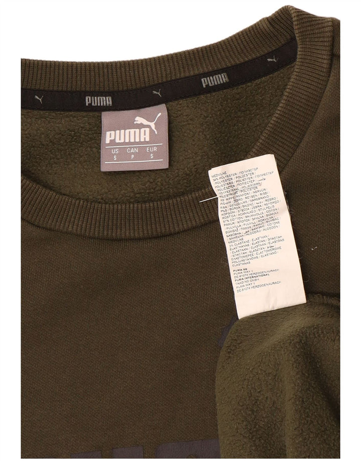 Puma Herre Grafisk Sweatshirt Jumper Small Khaki Bomuld