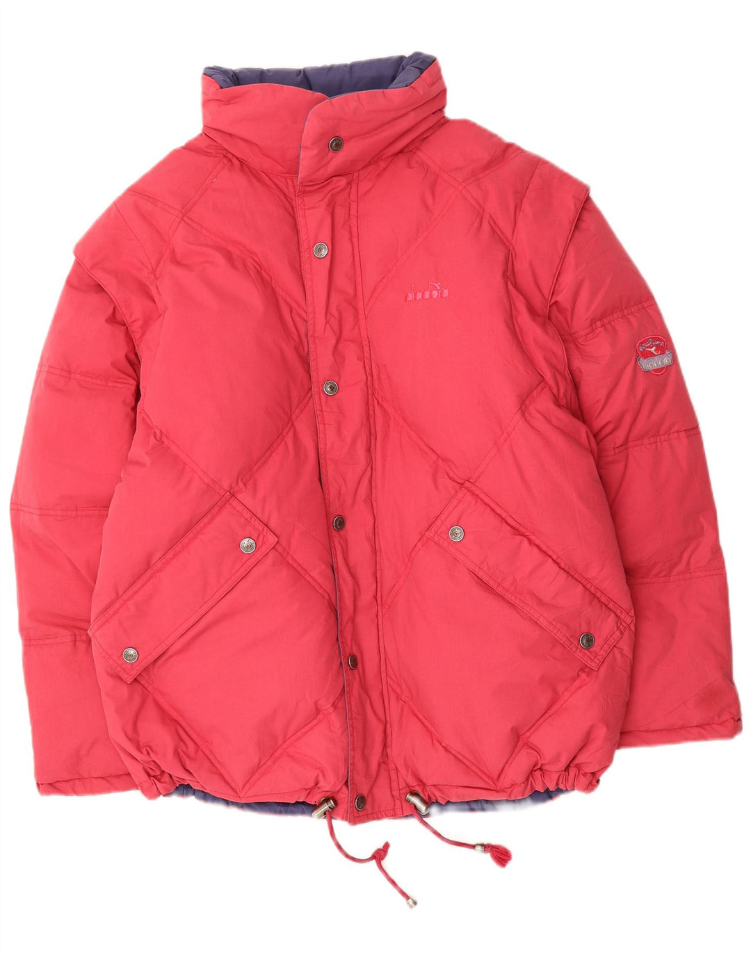 Diadora Herre vendbar polstret jakke UK 36 Lille rød polyester
