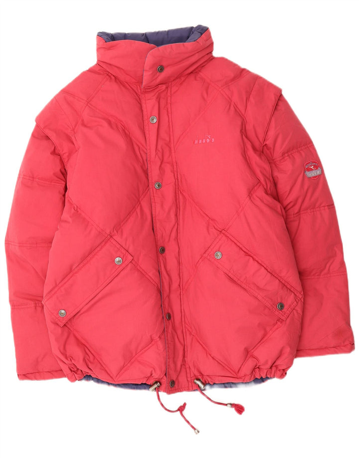 Diadora Herre vendbar polstret jakke UK 36 Lille rød polyester