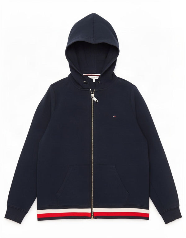 Tommy Hilfiger Dame Hættetrøje Sweater UK 14 Medium Navy Blue Colourblock