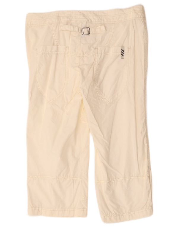 Adidas Dame Lige Capri Bukser UK 14 Large W34 L21 Hvid Bomuld